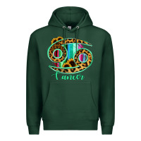 Sports Green Cancer Zodiac Sign Sunflower Leopard Serape Premium Hoodie - RanaPortraitStore