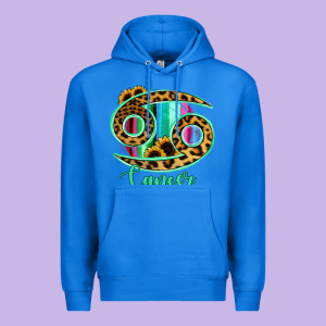Cancer Zodiac Sign Sunflower Leopard Serape Premium Hoodie Designed By Ranaportraitstore