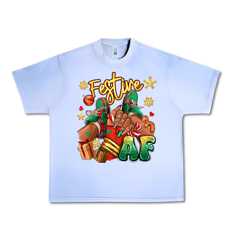 Festive Af Christmas Black Girl Sneakers Urban Heavy Tee by RanaPortraitStore | Teevron