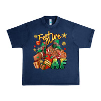 Navy Festive af Christmas black girl sneakers Urban Heavy Tee - RanaPortraitStore