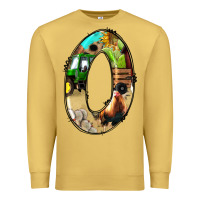 Antique Gold farm life alphabet numbers 0 Premium Sweatshirt - BundleAndBundleShop