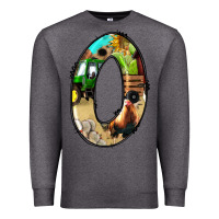 Charcoal Heather farm life alphabet numbers 0 Premium Sweatshirt - BundleAndBundleShop
