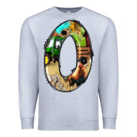 Heather Grey farm life alphabet numbers 0 Premium Sweatshirt - BundleAndBundleShop