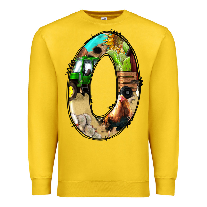 Farm Life Alphabet Numbers 0 Premium Sweatshirt by BundleAndBundleShop | Teevron