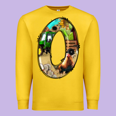 Farm Life Alphabet Numbers 0 Premium Sweatshirt Designed By Bundleandbundleshop