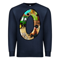 Navy farm life alphabet numbers 0 Premium Sweatshirt - BundleAndBundleShop