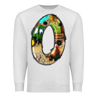 Oatmeal Heather farm life alphabet numbers 0 Premium Sweatshirt - BundleAndBundleShop