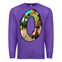 Purple farm life alphabet numbers 0 Premium Sweatshirt - BundleAndBundleShop