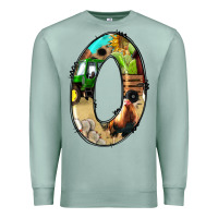 Seafoam farm life alphabet numbers 0 Premium Sweatshirt - BundleAndBundleShop