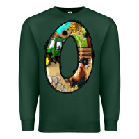 Sports Green farm life alphabet numbers 0 Premium Sweatshirt - BundleAndBundleShop