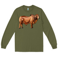 Army Green brahman bull Long Sleeve Tee - RanaPortraitStore