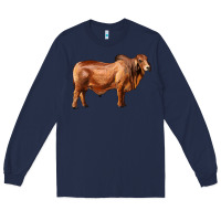 Navy brahman bull Long Sleeve Tee - RanaPortraitStore