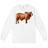 White brahman bull Long Sleeve Tee - RanaPortraitStore