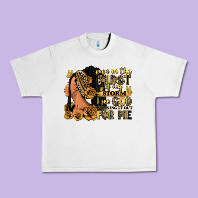 Even In The Midst Of My Storm Afro Woman Urban Heavy Tee Designed By Ranaportraitstore