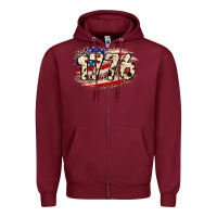 Burgundy 4th of July 1776 Zipper Hoodie - Neo Western