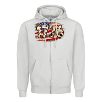 Dove Grey 4th of July 1776 Zipper Hoodie - Neo Western