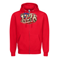 Red 4th of July 1776 Zipper Hoodie - Neo Western