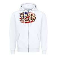 White 4th of July 1776 Zipper Hoodie - Neo Western
