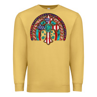 Antique Gold gemstone cross american flag turquoise rainbow Premium Sweatshirt - Artiststas