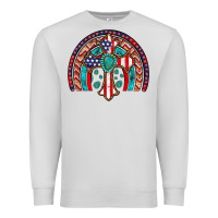 Dove Grey gemstone cross american flag turquoise rainbow Premium Sweatshirt - Artiststas