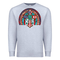 Heather Grey gemstone cross american flag turquoise rainbow Premium Sweatshirt - Artiststas