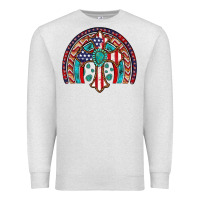 Oatmeal Heather gemstone cross american flag turquoise rainbow Premium Sweatshirt - Artiststas