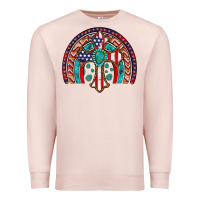 Pale Pink gemstone cross american flag turquoise rainbow Premium Sweatshirt - Artiststas