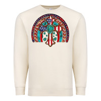 Sandshell gemstone cross american flag turquoise rainbow Premium Sweatshirt - Artiststas