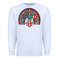 White gemstone cross american flag turquoise rainbow Premium Sweatshirt - Artiststas