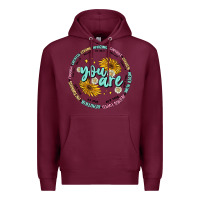 Burgundy you are inspiration Premium Hoodie - MaliasSmallBusiness