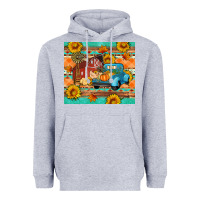 Heather Grey Farm life fall barn and truck Heavyweight Hoodie - Artiststas