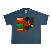 Midnight Navy I am black history Afro American woman Urban Heavy Tee - RanaPortraitStore