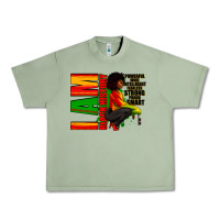 Oil Green I am black history Afro American woman Urban Heavy Tee - RanaPortraitStore