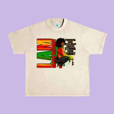 I Am Black History Afro American Woman Urban Heavy Tee Designed By Ranaportraitstore