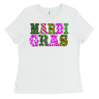 White mardi gras Ladies Tee - BarkalooDesign
