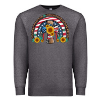Charcoal Heather cross american flag cowhide  leopard gemstone rainbow Premium Sweatshirt - Artiststas