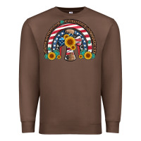 Chestnut cross american flag cowhide  leopard gemstone rainbow Premium Sweatshirt - Artiststas