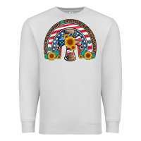 Dove Grey cross american flag cowhide  leopard gemstone rainbow Premium Sweatshirt - Artiststas