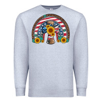 Heather Grey cross american flag cowhide  leopard gemstone rainbow Premium Sweatshirt - Artiststas