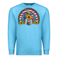 Ocean Blue cross american flag cowhide  leopard gemstone rainbow Premium Sweatshirt - Artiststas