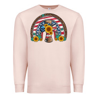 Pale Pink cross american flag cowhide  leopard gemstone rainbow Premium Sweatshirt - Artiststas