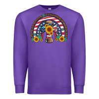 Purple cross american flag cowhide  leopard gemstone rainbow Premium Sweatshirt - Artiststas