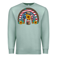 Seafoam cross american flag cowhide  leopard gemstone rainbow Premium Sweatshirt - Artiststas