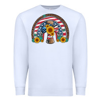 White cross american flag cowhide  leopard gemstone rainbow Premium Sweatshirt - Artiststas