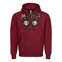 Burgundy mama of both Zipper Hoodie - CowhideDigitalArt