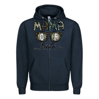 Navy mama of both Zipper Hoodie - CowhideDigitalArt