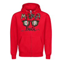 Red mama of both Zipper Hoodie - CowhideDigitalArt