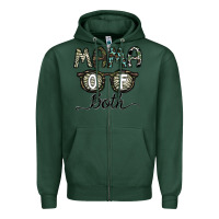 Sports Green mama of both Zipper Hoodie - CowhideDigitalArt