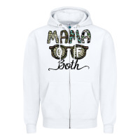 White mama of both Zipper Hoodie - CowhideDigitalArt