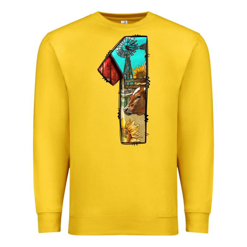 Farm Life Alphabet Numbers 1 Premium Sweatshirt by BundleAndBundleShop | Teevron